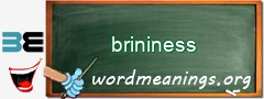 WordMeaning blackboard for brininess